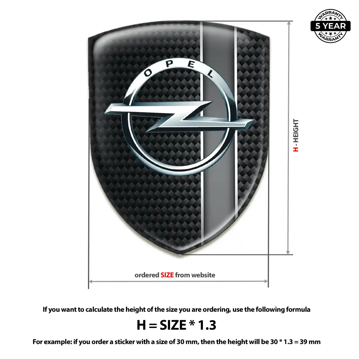 Opel 3D Badge Sticker Prestige Line