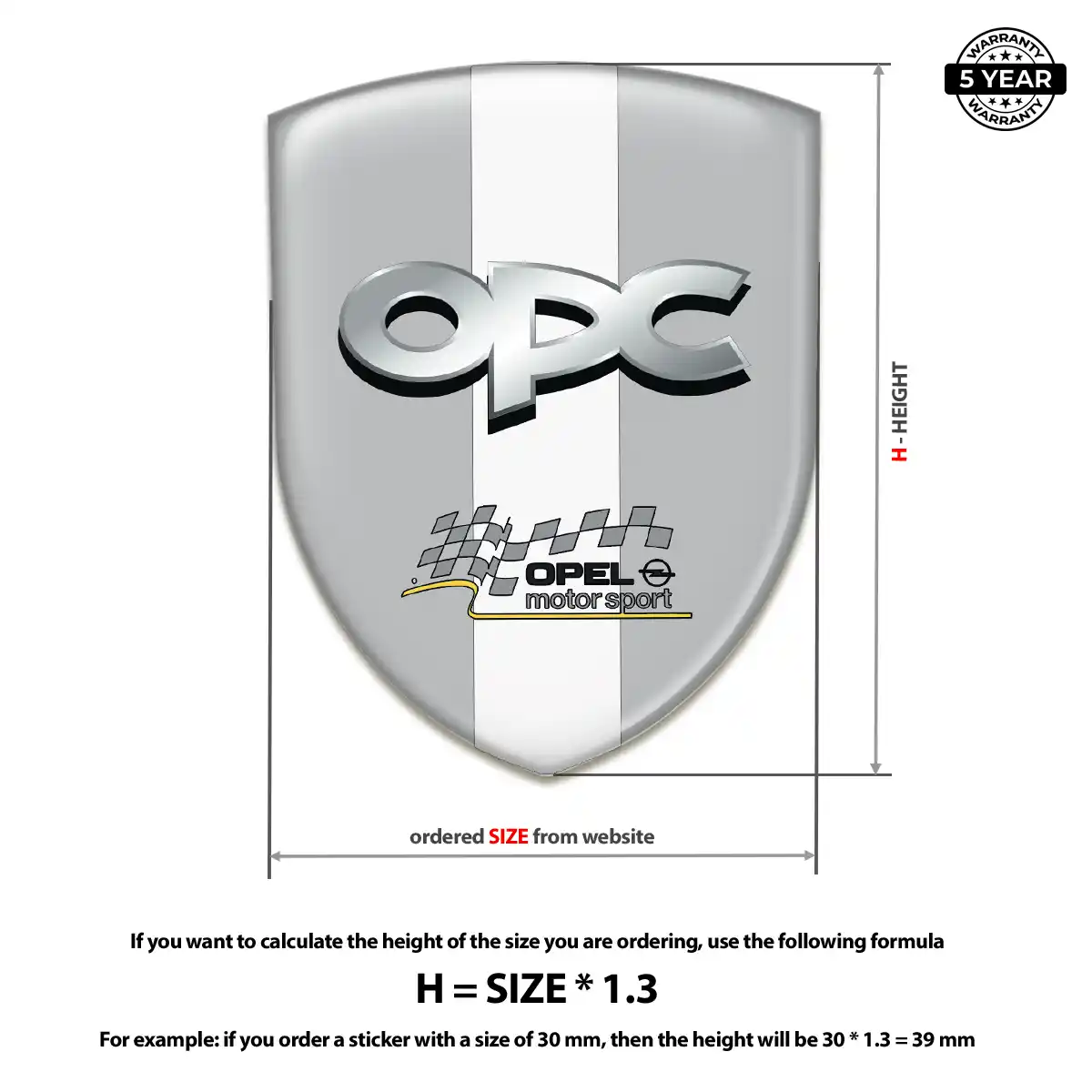 Opel 3D Badge Sticker Resin Elite