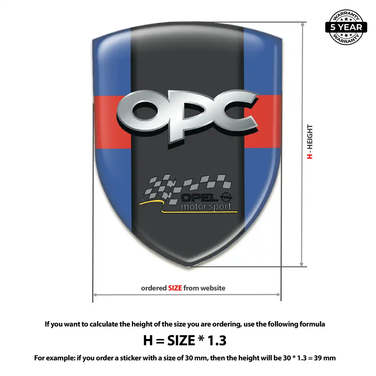Opel 3D Badge Sticker Superior Craft