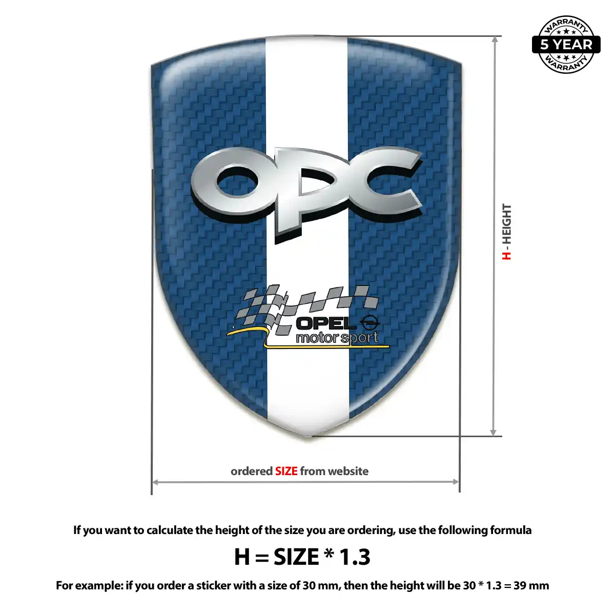 Opel 3D Domed Sticker Exterior Luxe