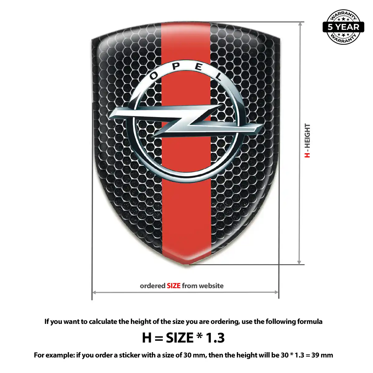 Opel 3D Domed Sticker Interior Elegance