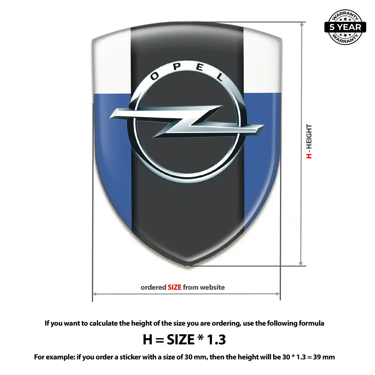 Opel 3D Domed Sticker Interior Luxe