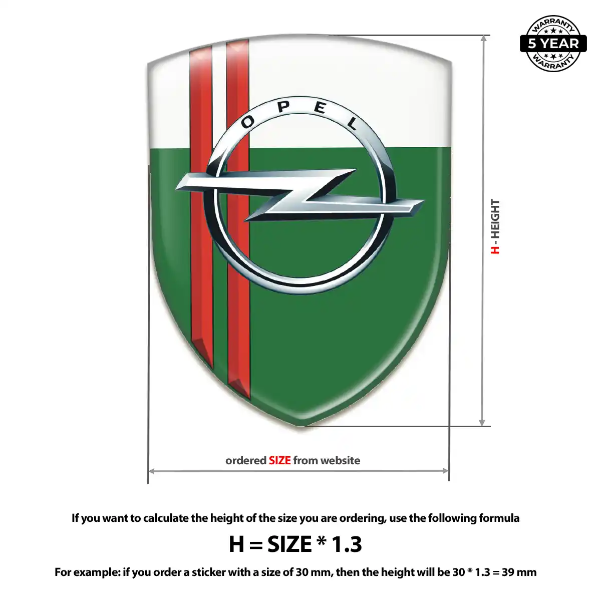 Opel 3D Domed Sticker Opulent Line