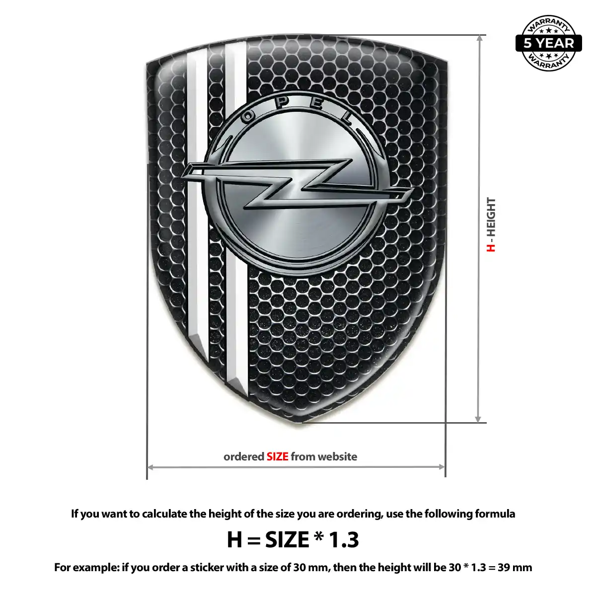 Opel 3D Domed Sticker Outer Style