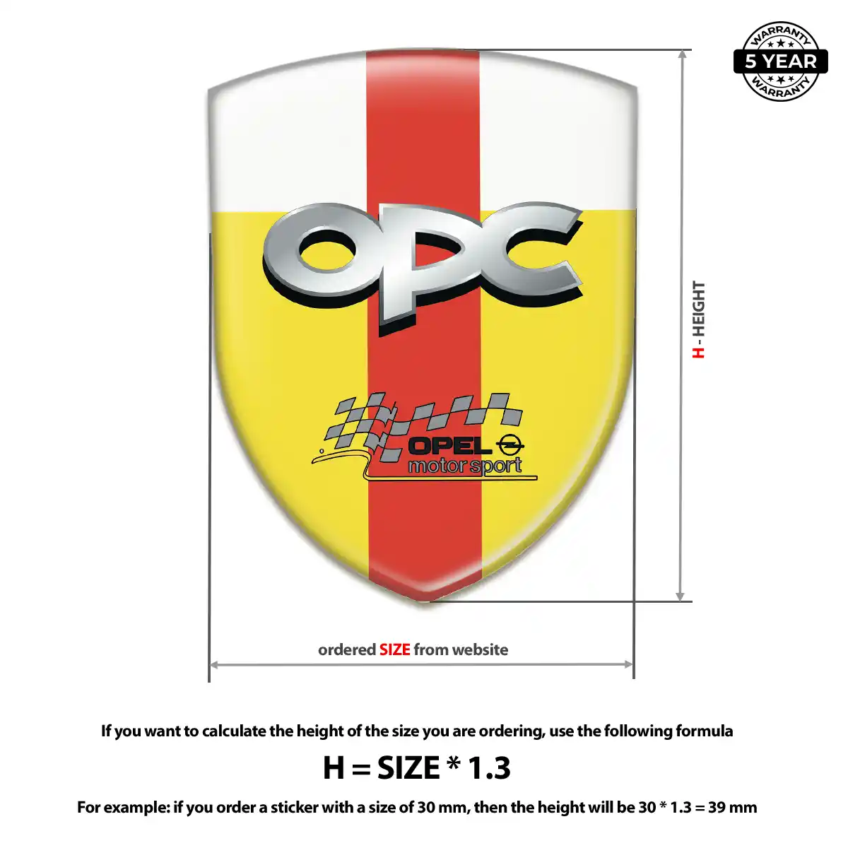Opel 3D Domed Sticker Resin Elite
