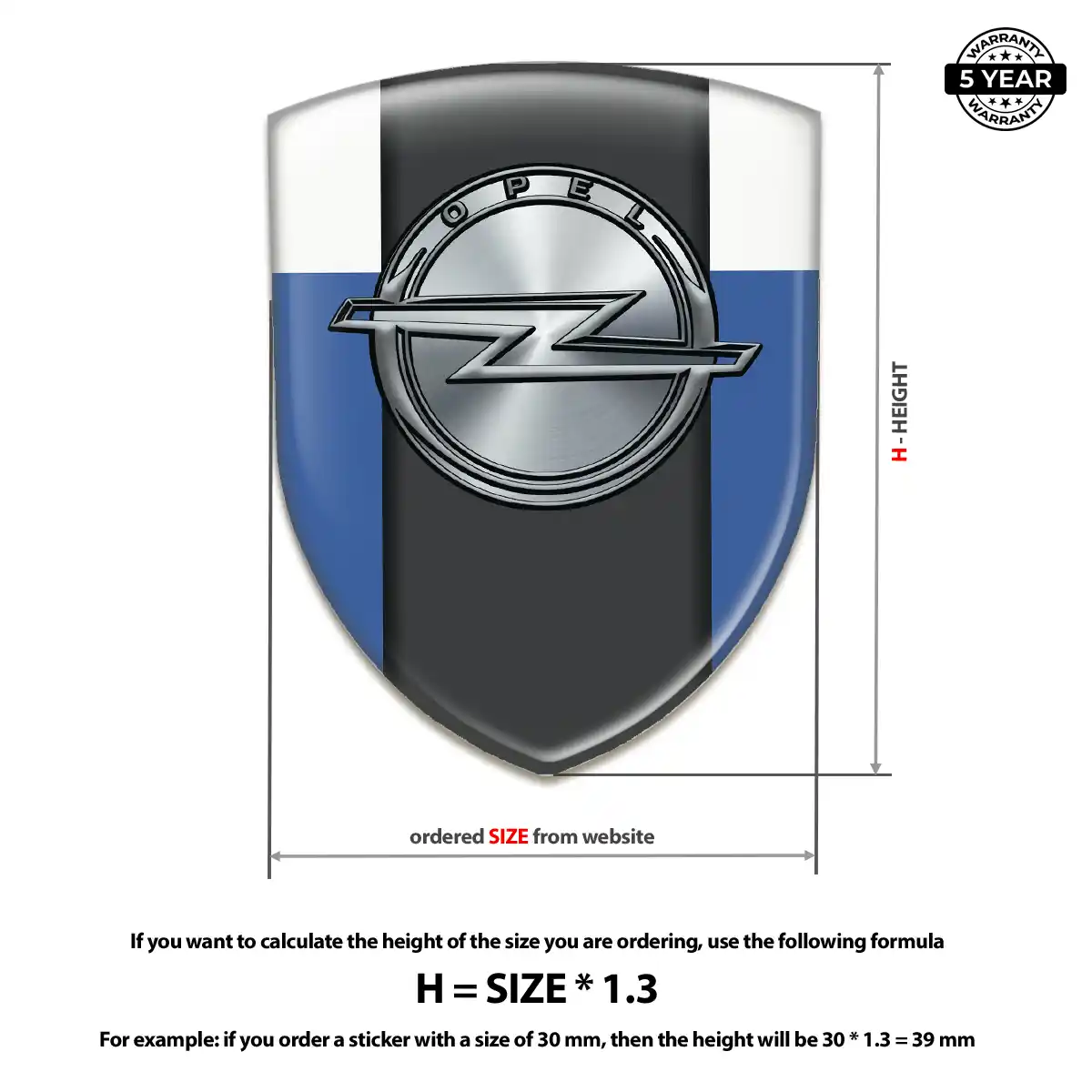 Opel 3D Domed Sticker Signature Grade