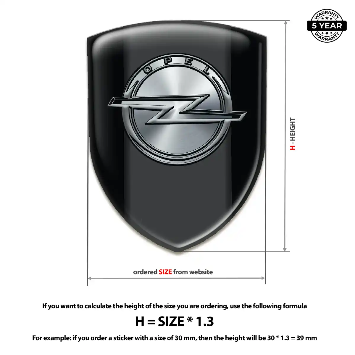 Opel 3D Domed Sticker Sleek Style
