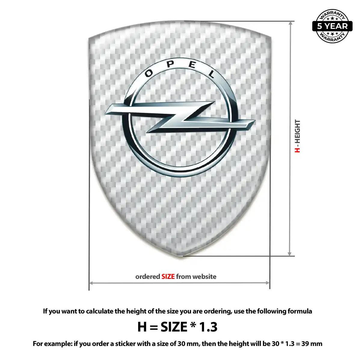 Opel 3D Emblem Sticker Interior Elegance