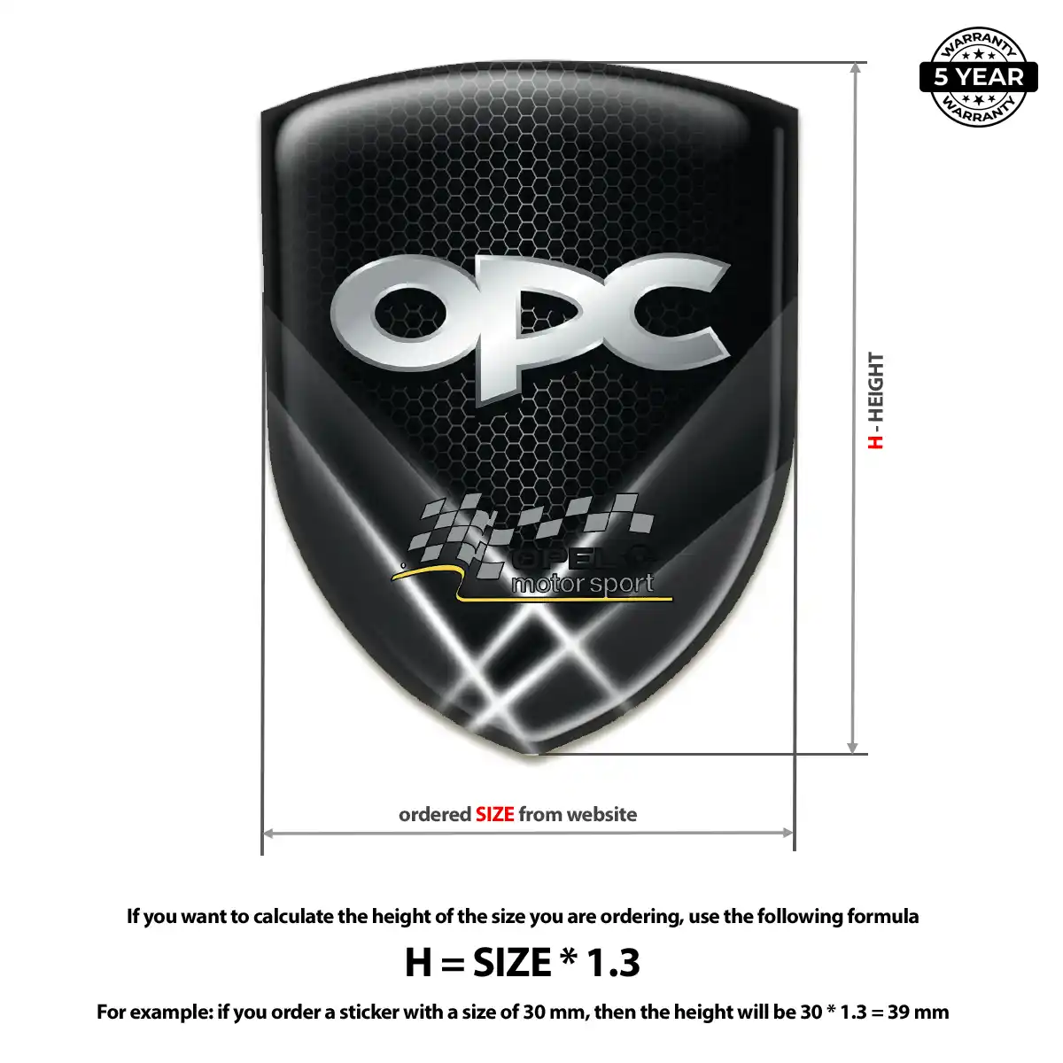 Opel 3D Emblem Sticker Noble Edition