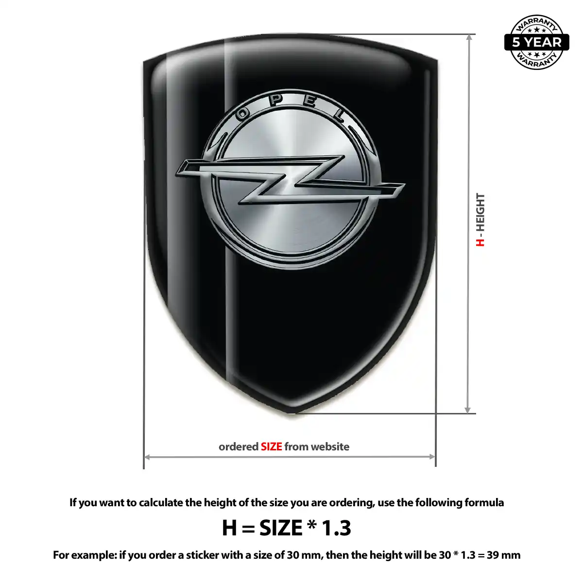 Opel 3D Emblem Sticker Opulent Line