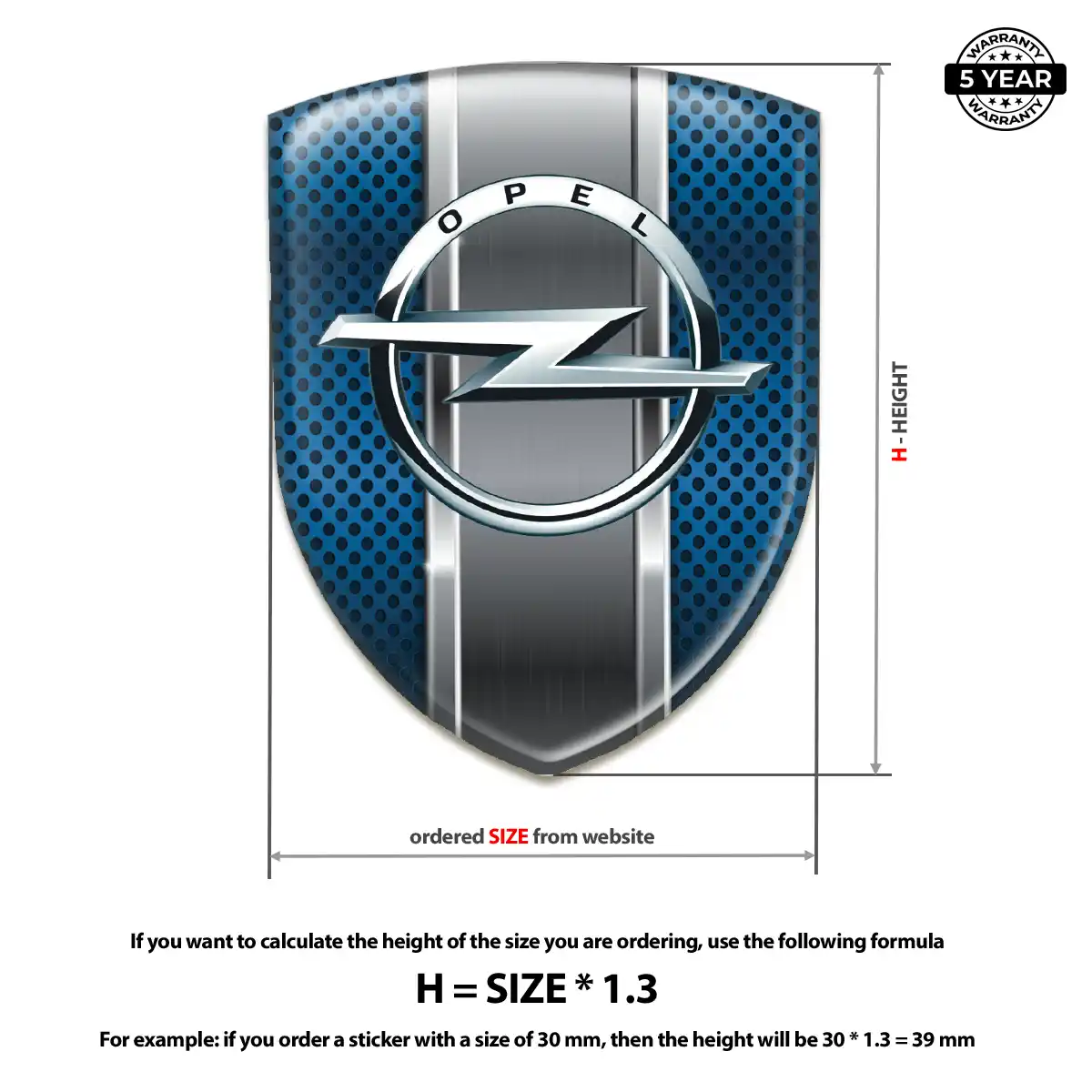 Opel 3D Emblem Sticker Resin Luxe