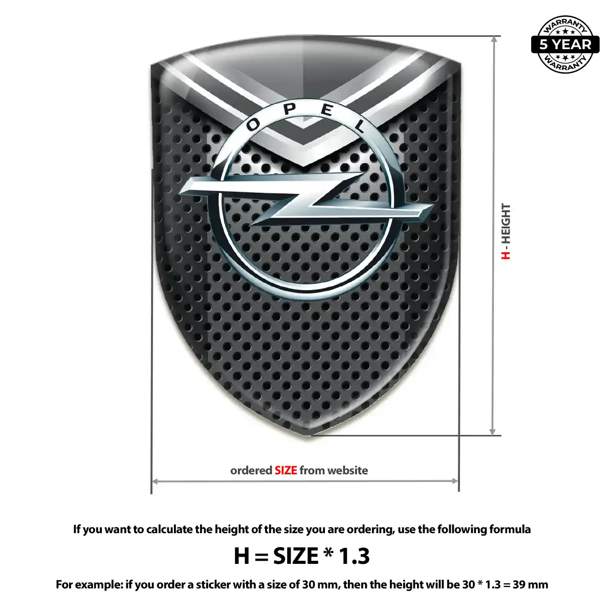 Opel 3D Gel Sticker Outer Style