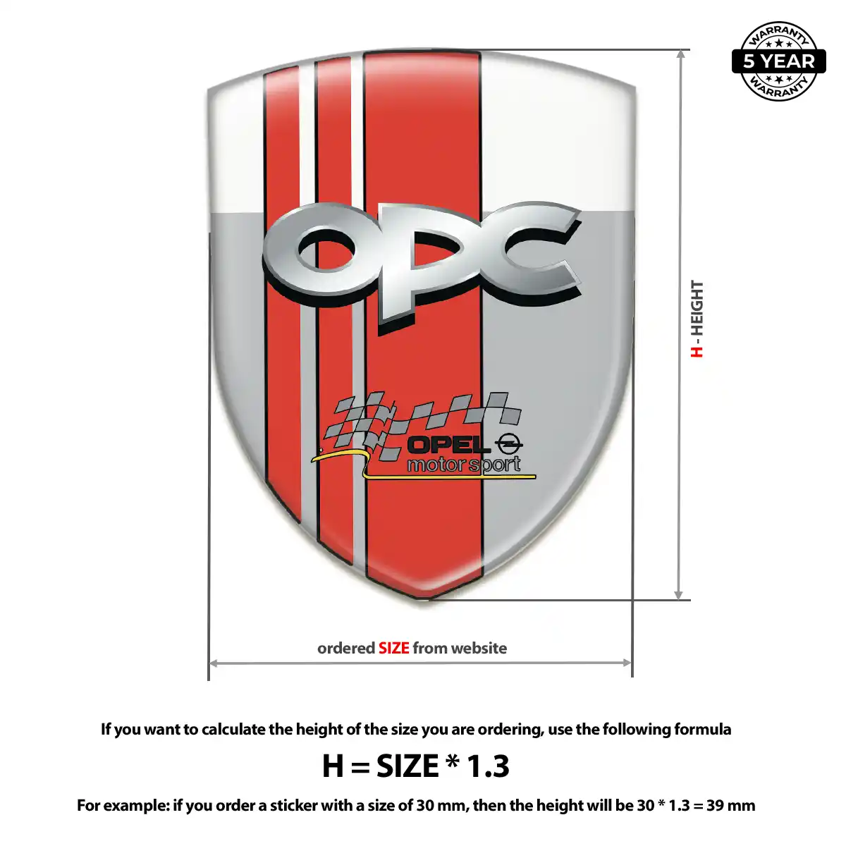 Opel 3D Gel Sticker Premium Dome