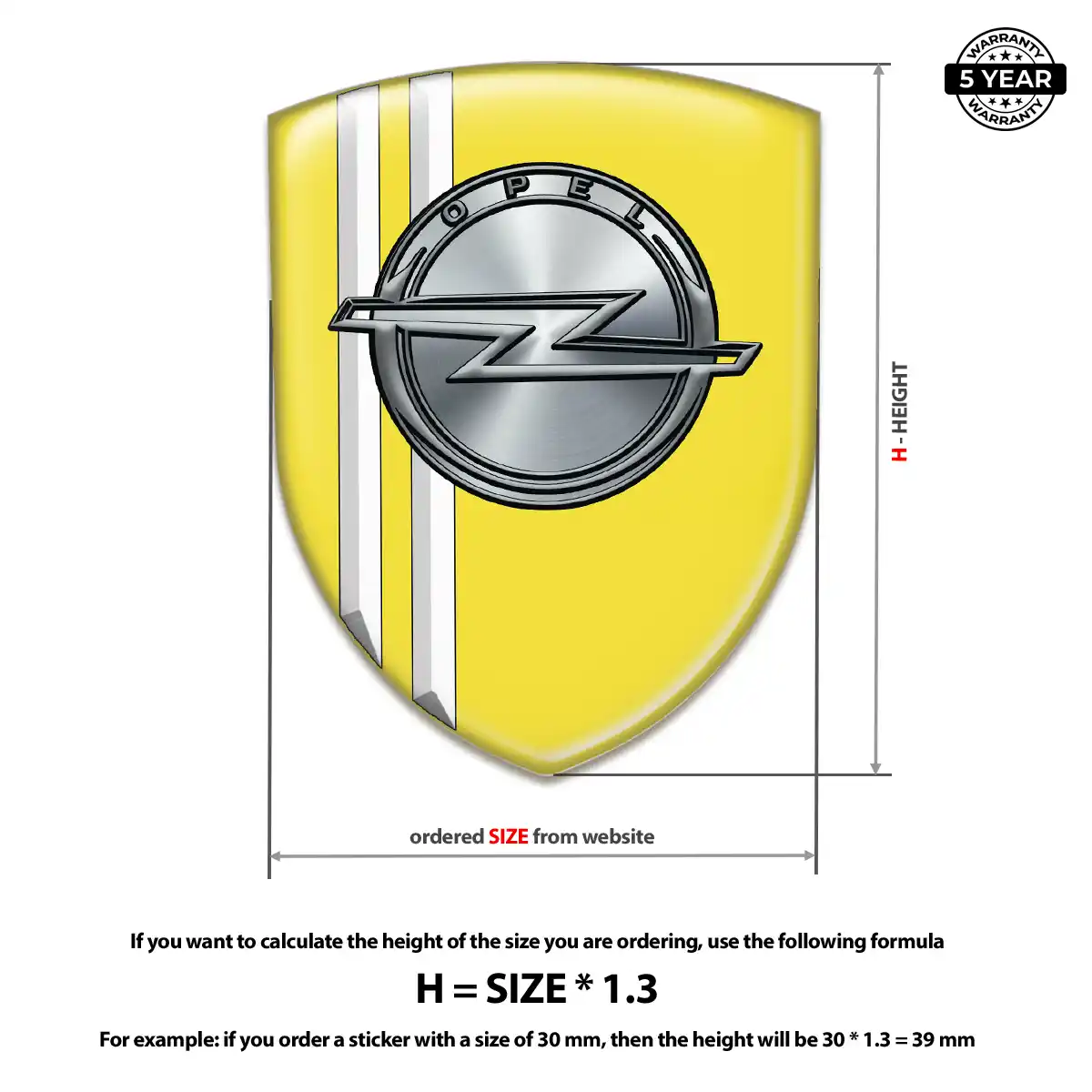 Opel 3D Gel Sticker Prime Quality