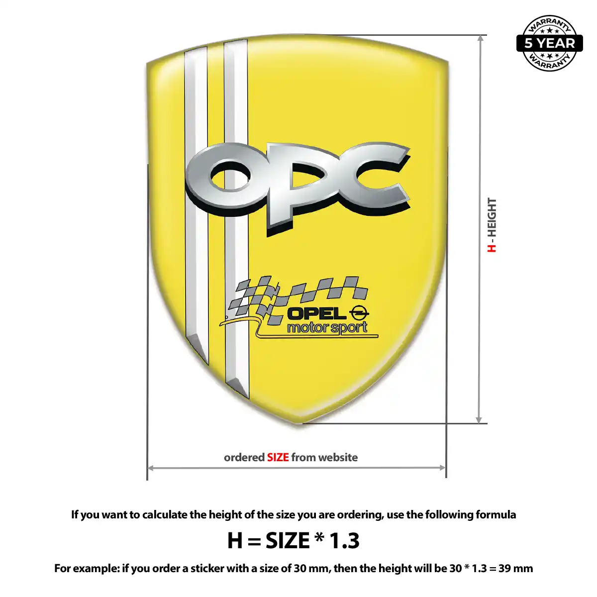Opel 3D Gel Sticker Refined Design