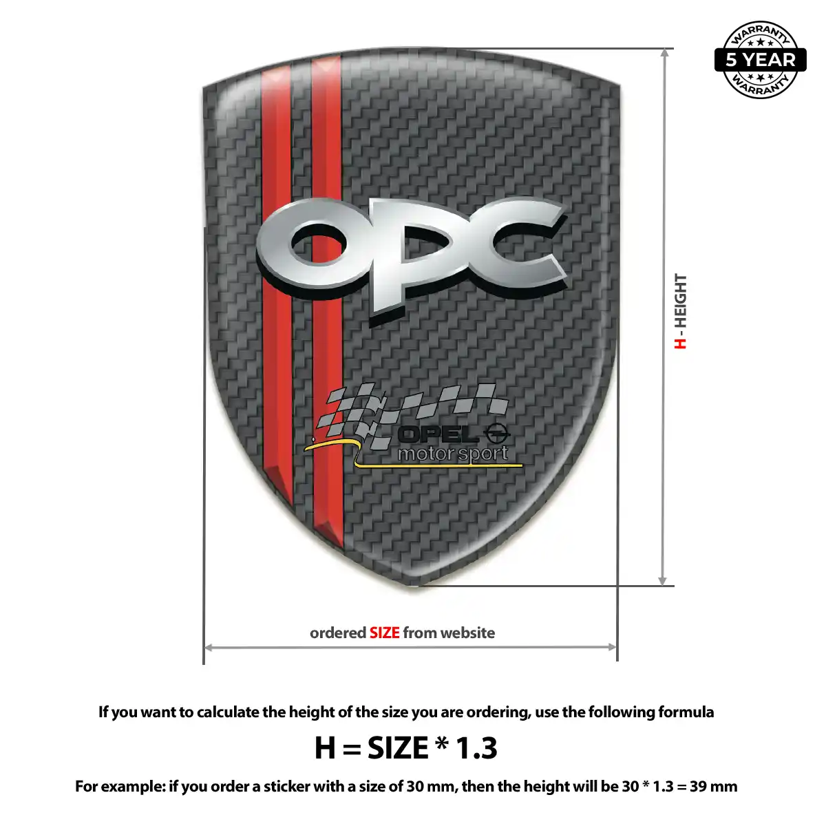 Opel 3D Gel Sticker Resin Luxe