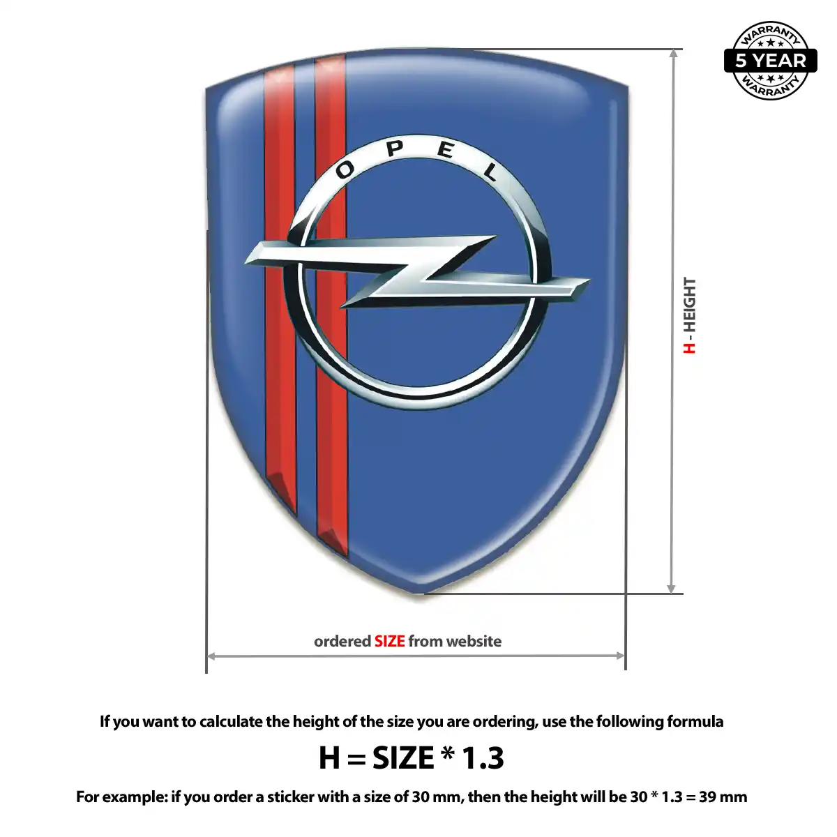 Opel 3D Gel Sticker Superior Craft
