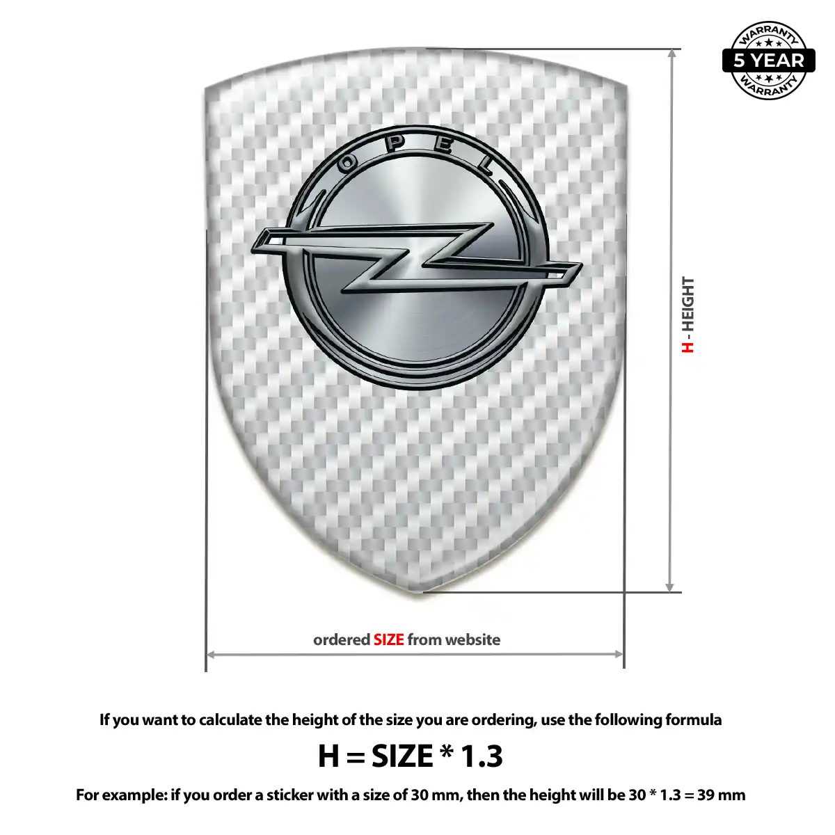 Opel 3D Logo Sticker Cabin Style