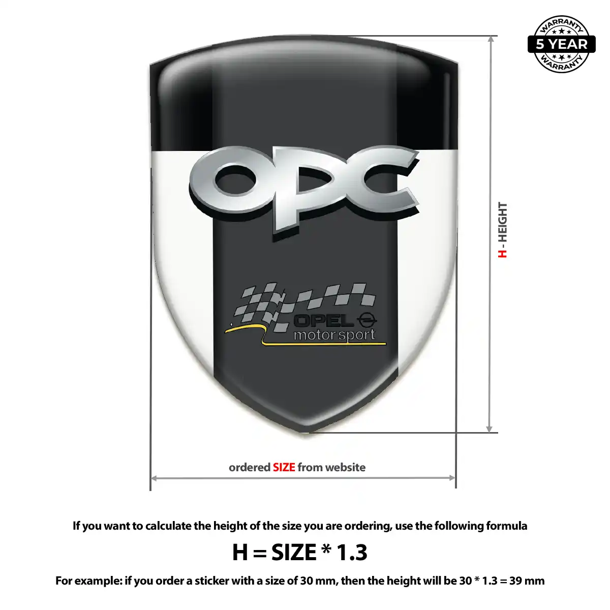 Opel 3D Logo Sticker Elite Finish