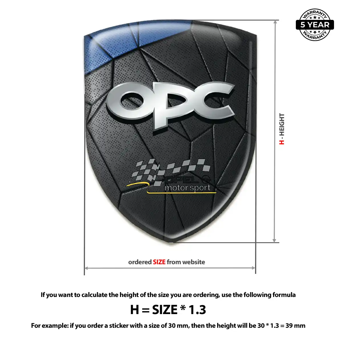 Opel 3D Logo Sticker Opulent Line