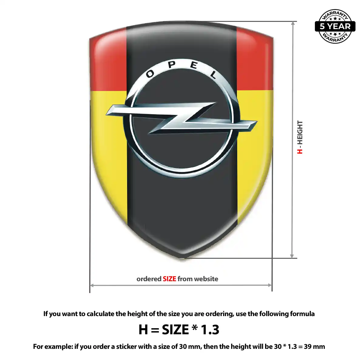 Opel 3D Logo Sticker Premium Dome
