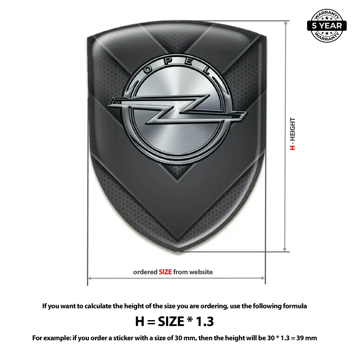 Opel 3D Logo Sticker Resin Elite