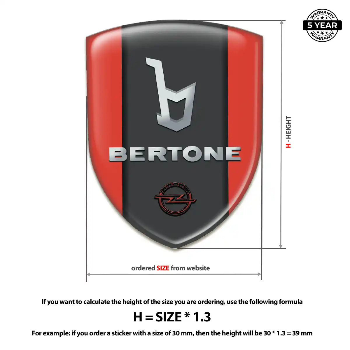 Opel 3D Logo Sticker Resin Luxe