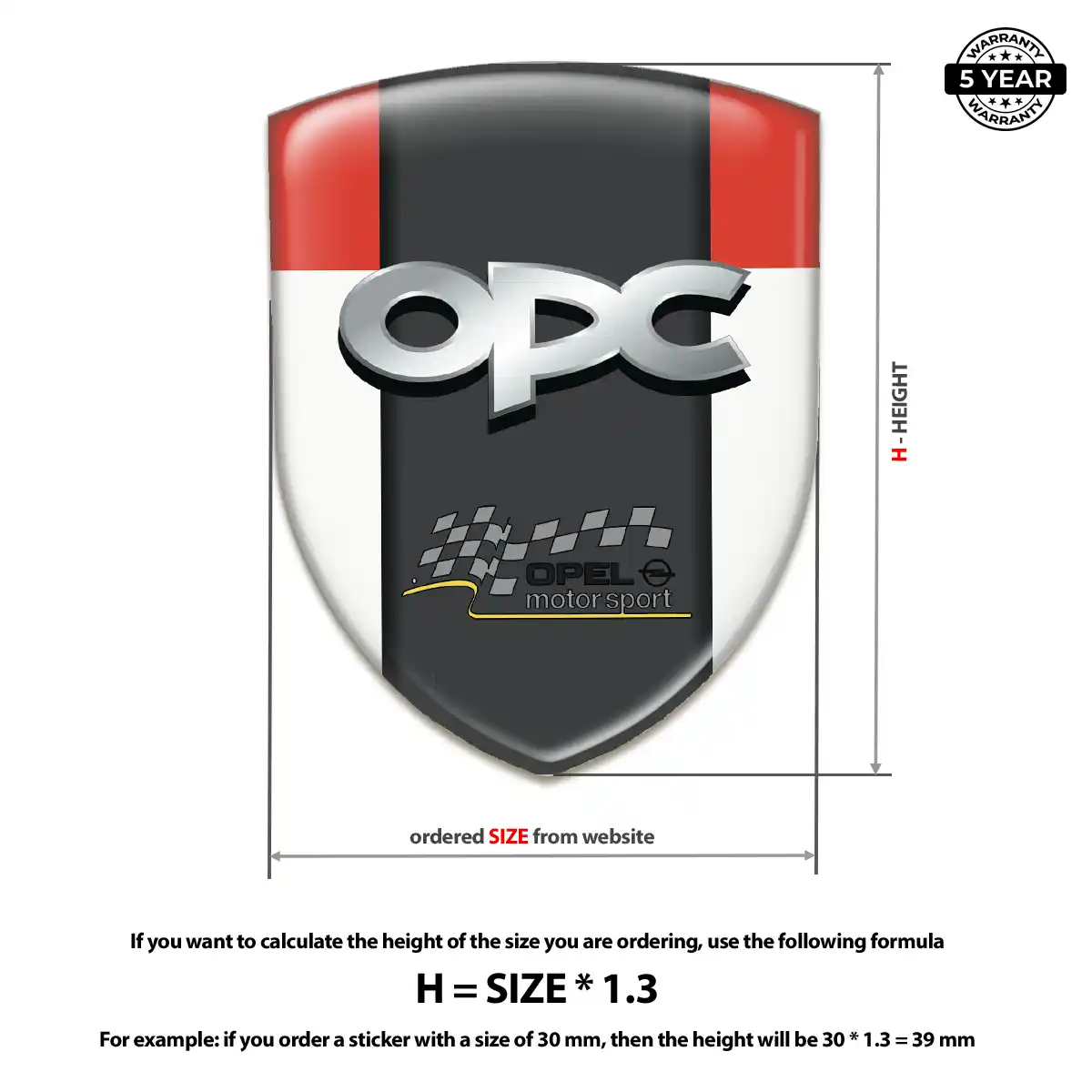 Opel 3D Resin Sticker Cabin Style