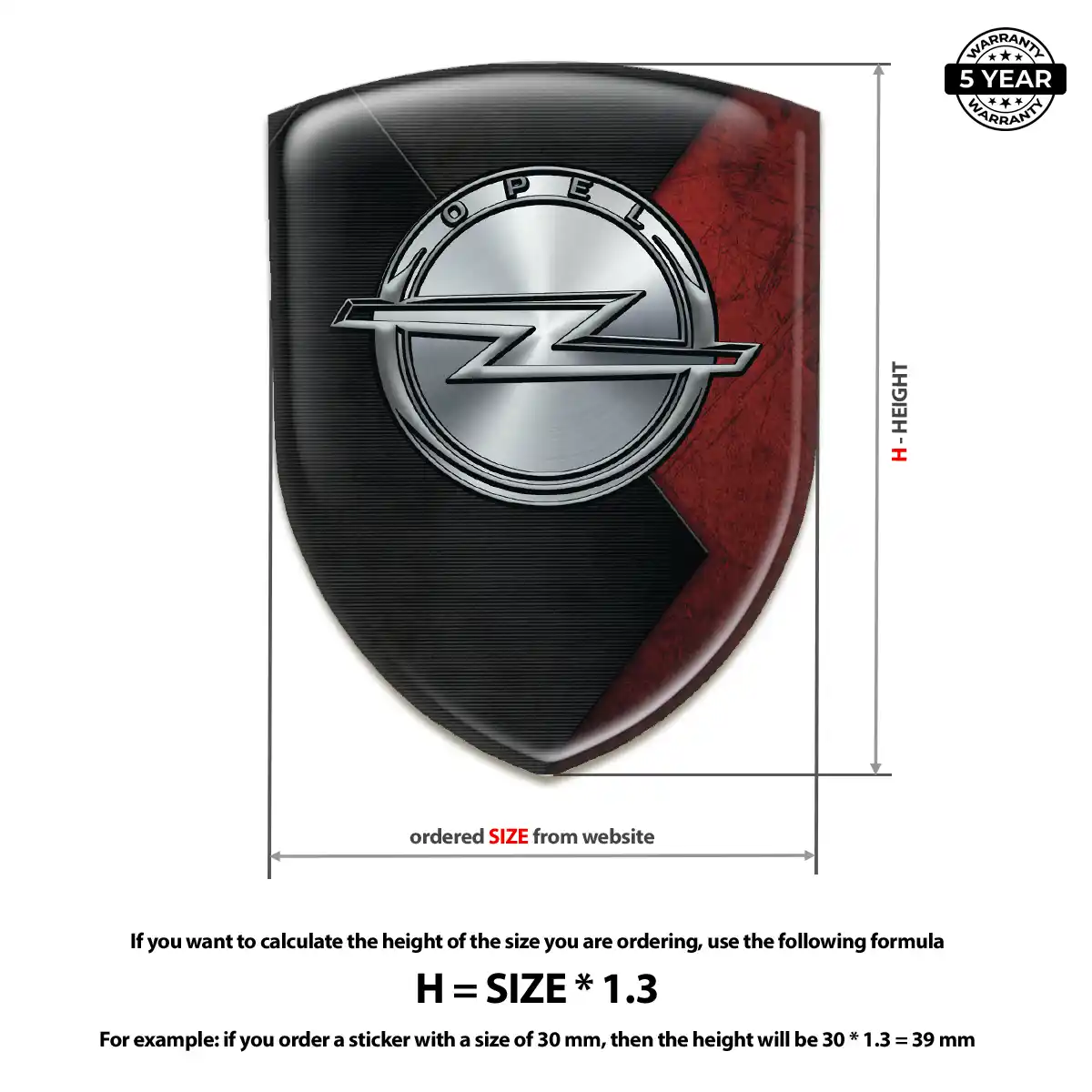Opel 3D Resin Sticker Elite Finish