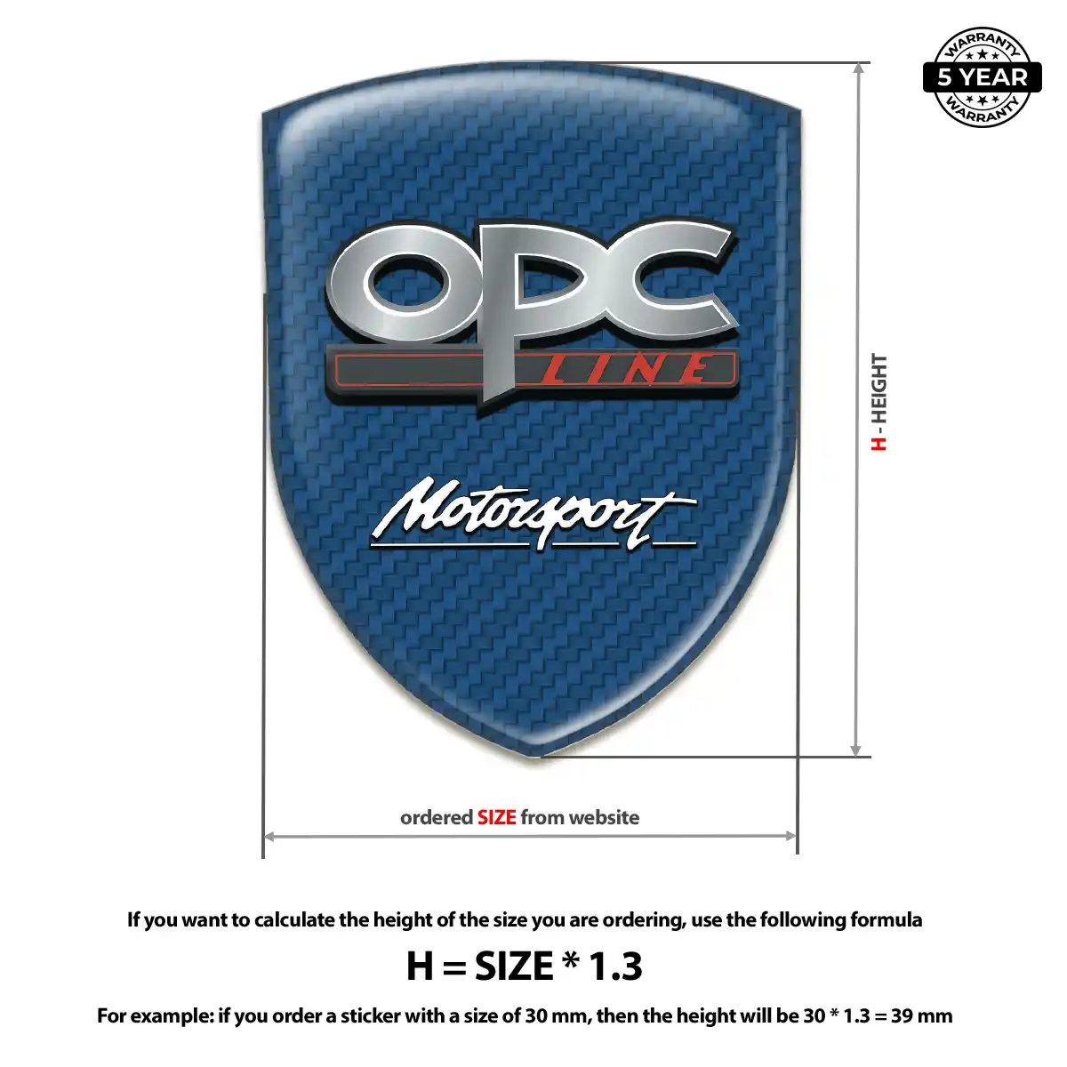 Opel 3D Resin Sticker Interior Elegance