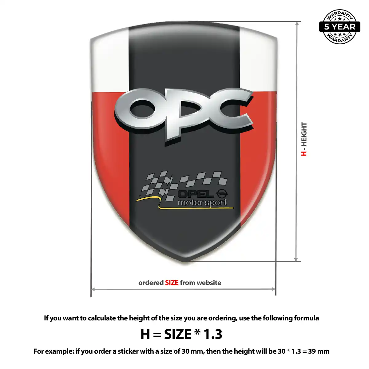 Opel 3D Resin Sticker Premium Dome