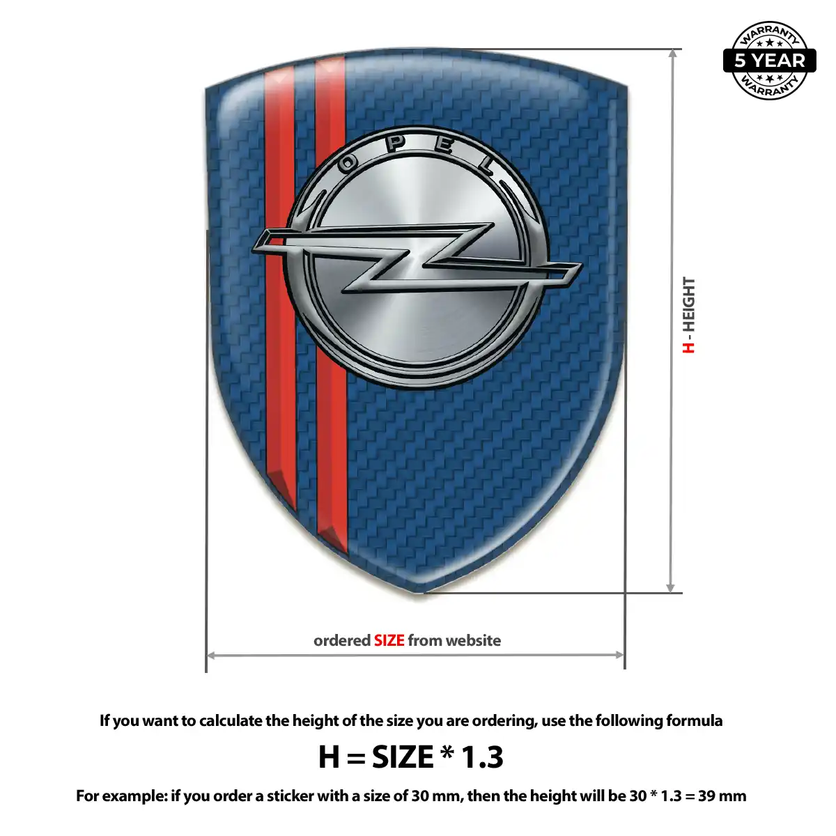 Opel 3D Resin Sticker Prime Quality
