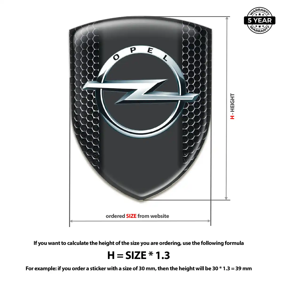 Opel 3D Resin Sticker Resin Elite