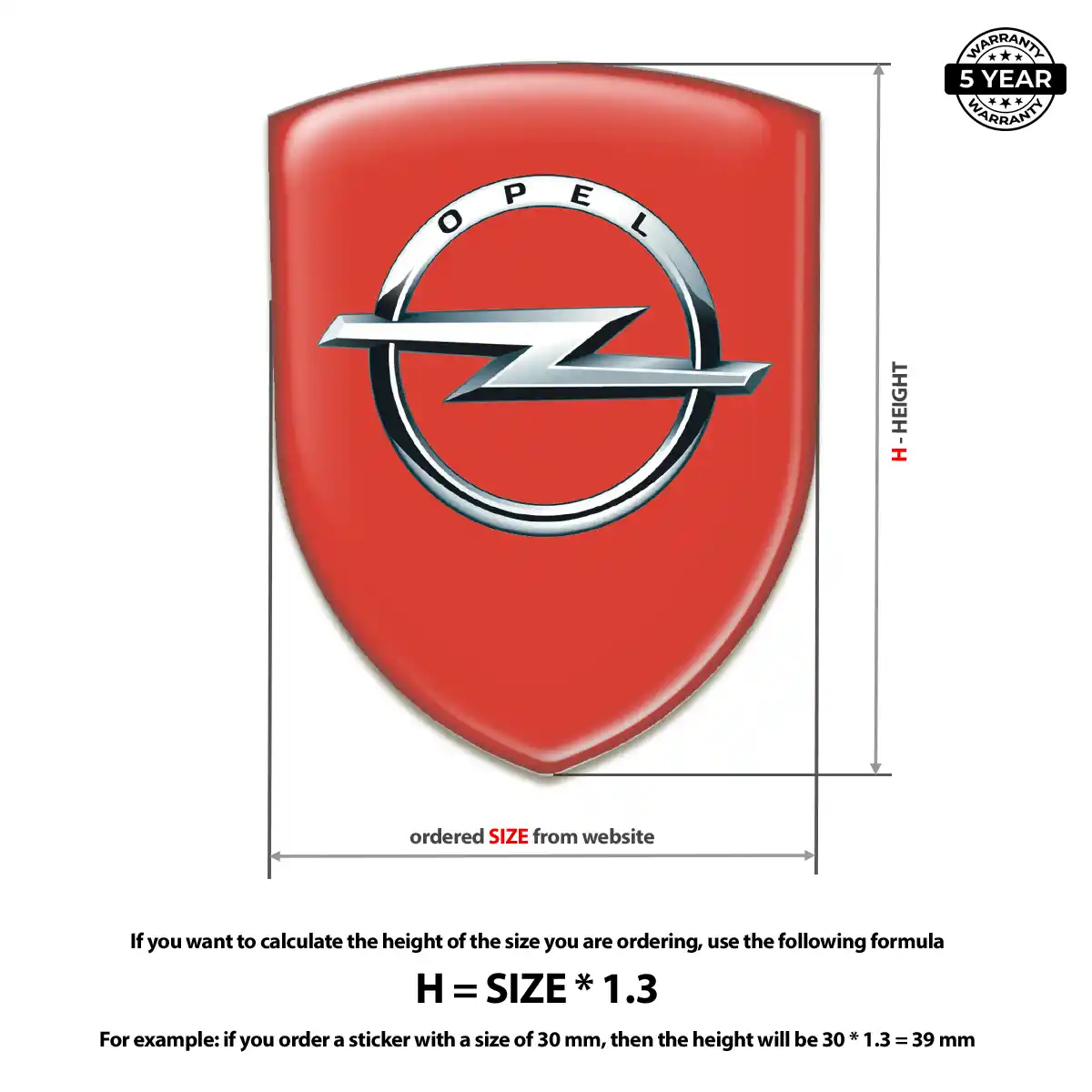 Opel 3D Resin Sticker Sleek Style