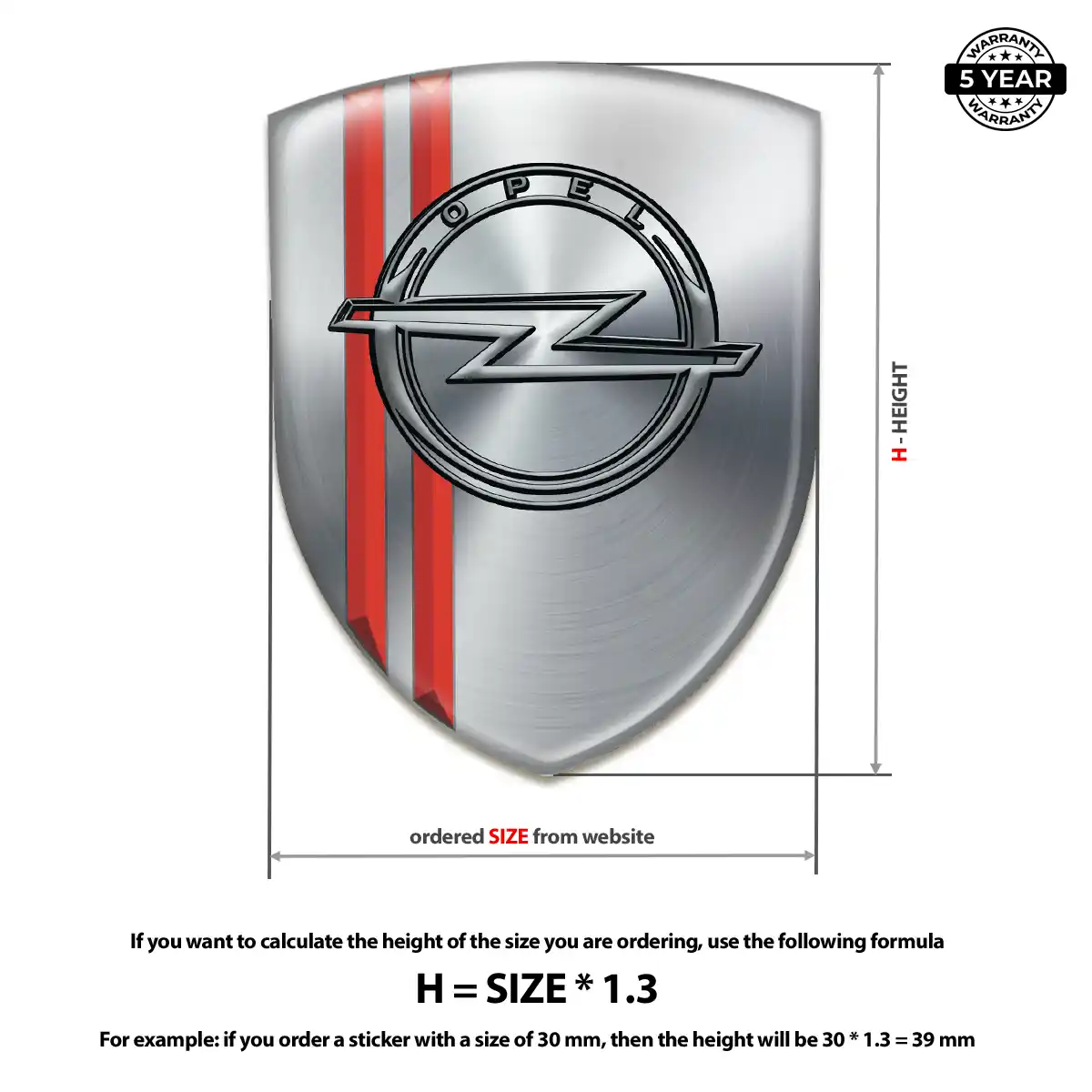 Opel 3D Resin Sticker Superior Craft
