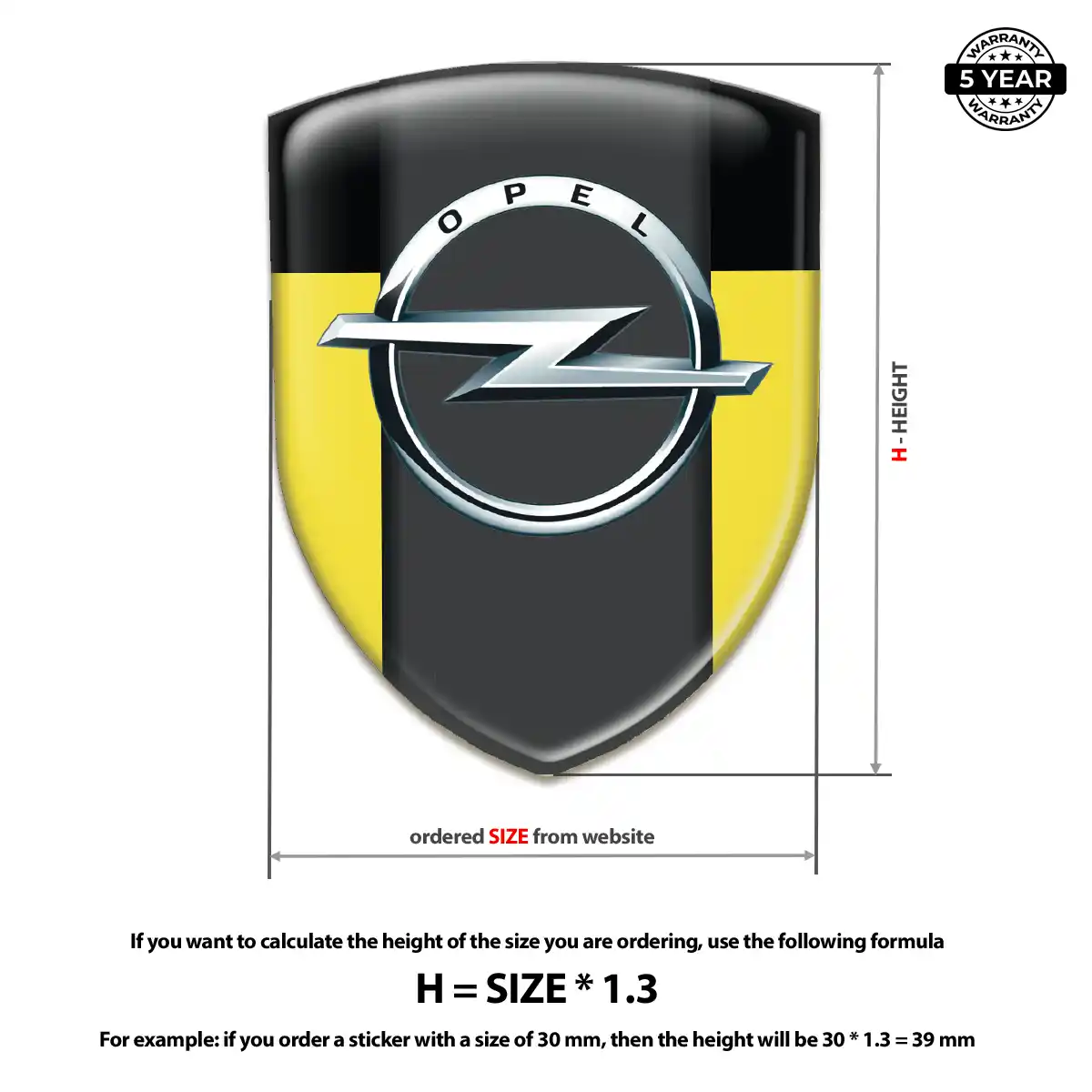 Opel Automotive Emblem Sticker Noble Edition