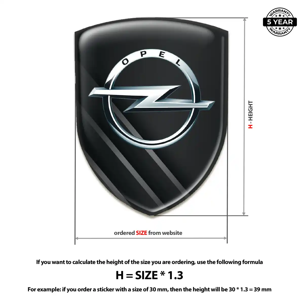 Opel Automotive Emblem Sticker Premium Dome