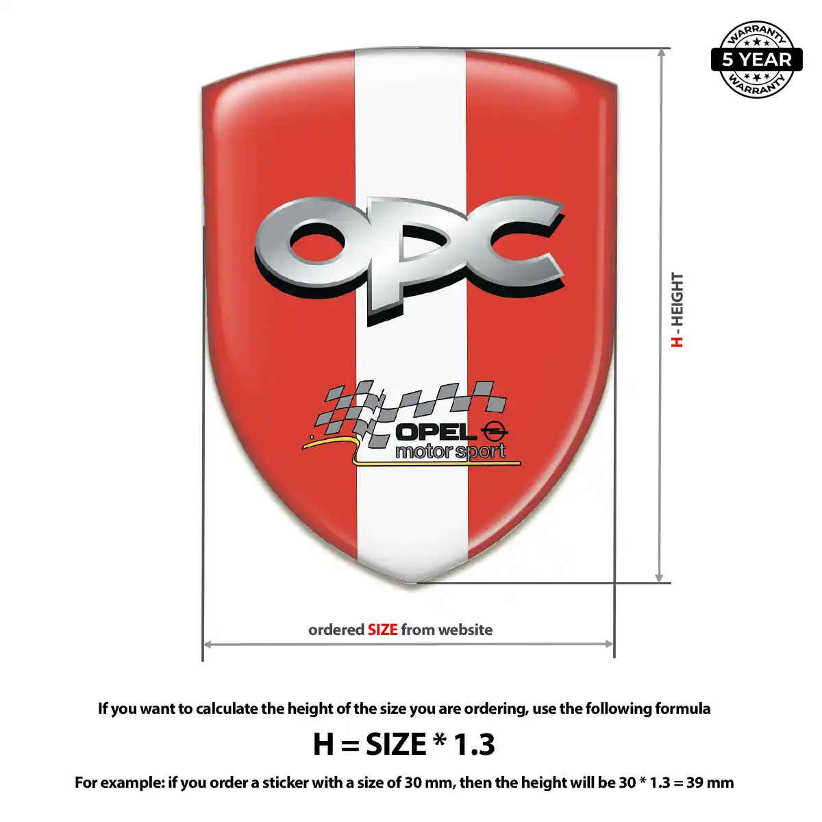 Opel Automotive Emblem Sticker Prestige Line
