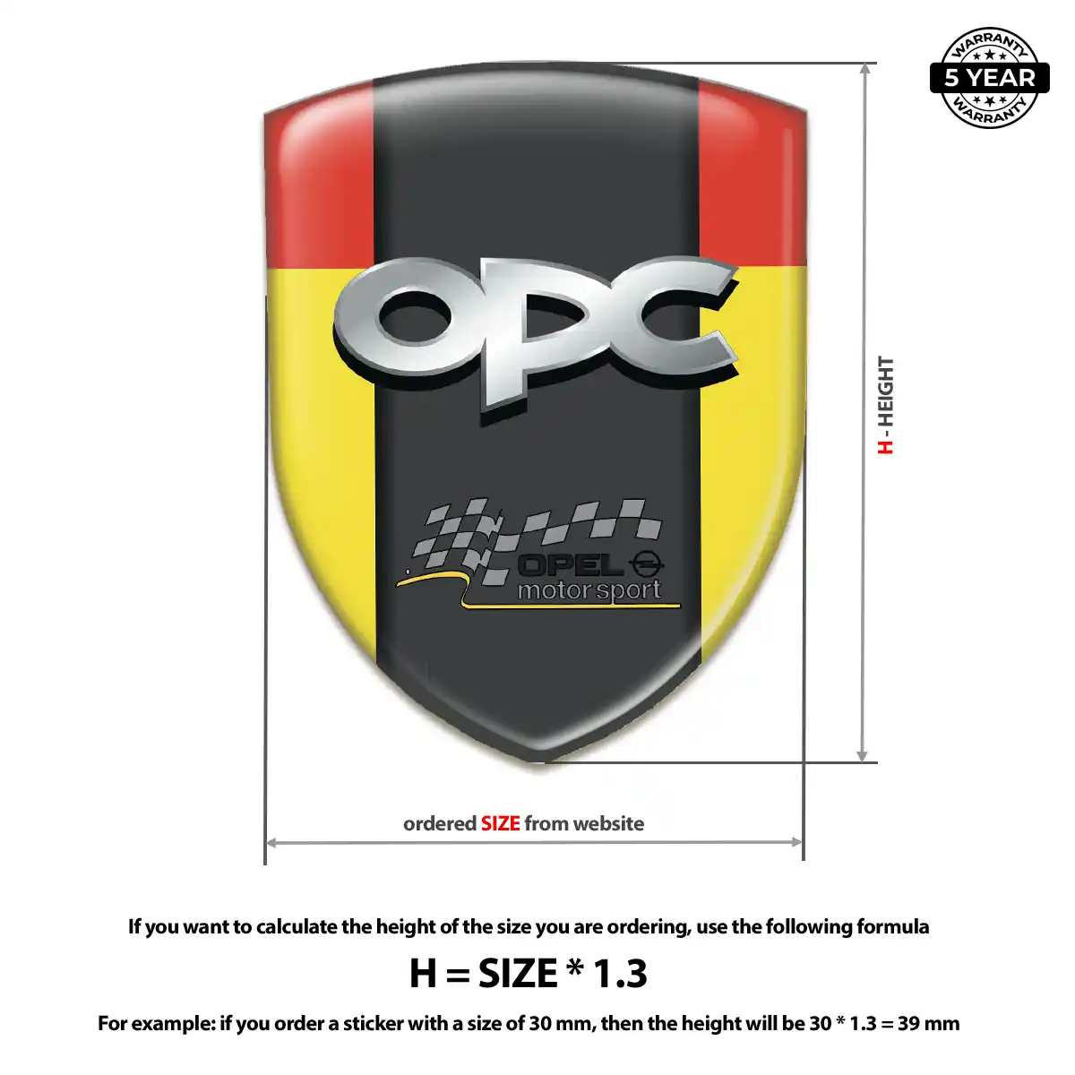 Opel Automotive Emblem Sticker Resin Luxe