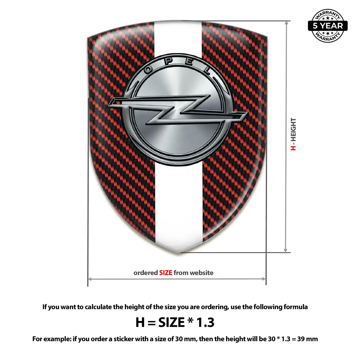 Opel Automotive Logo Sticker Premium Dome