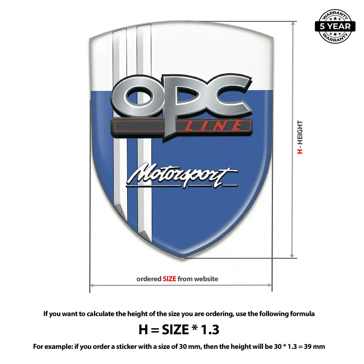 Opel Automotive Resin Decal Elite Finish