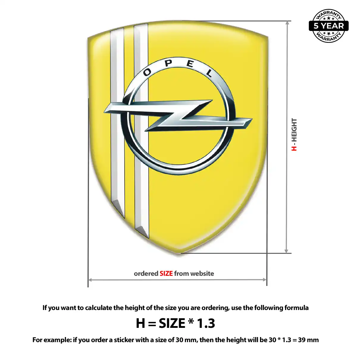 Opel Automotive Resin Decal Interior Luxe