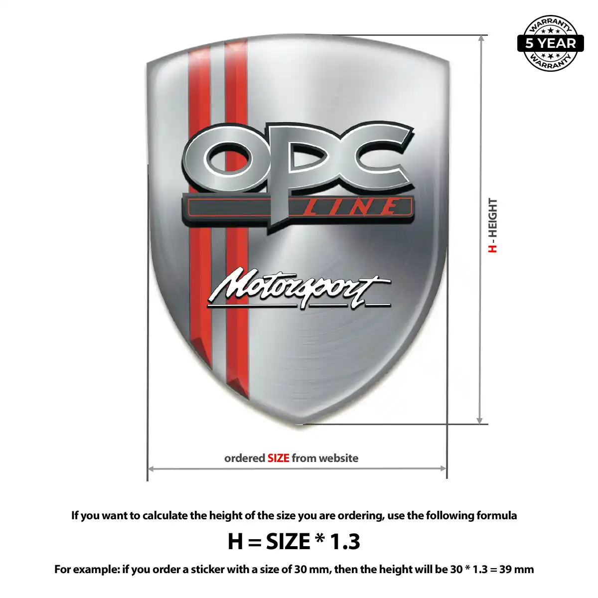 Opel Automotive Resin Decal Outer Style