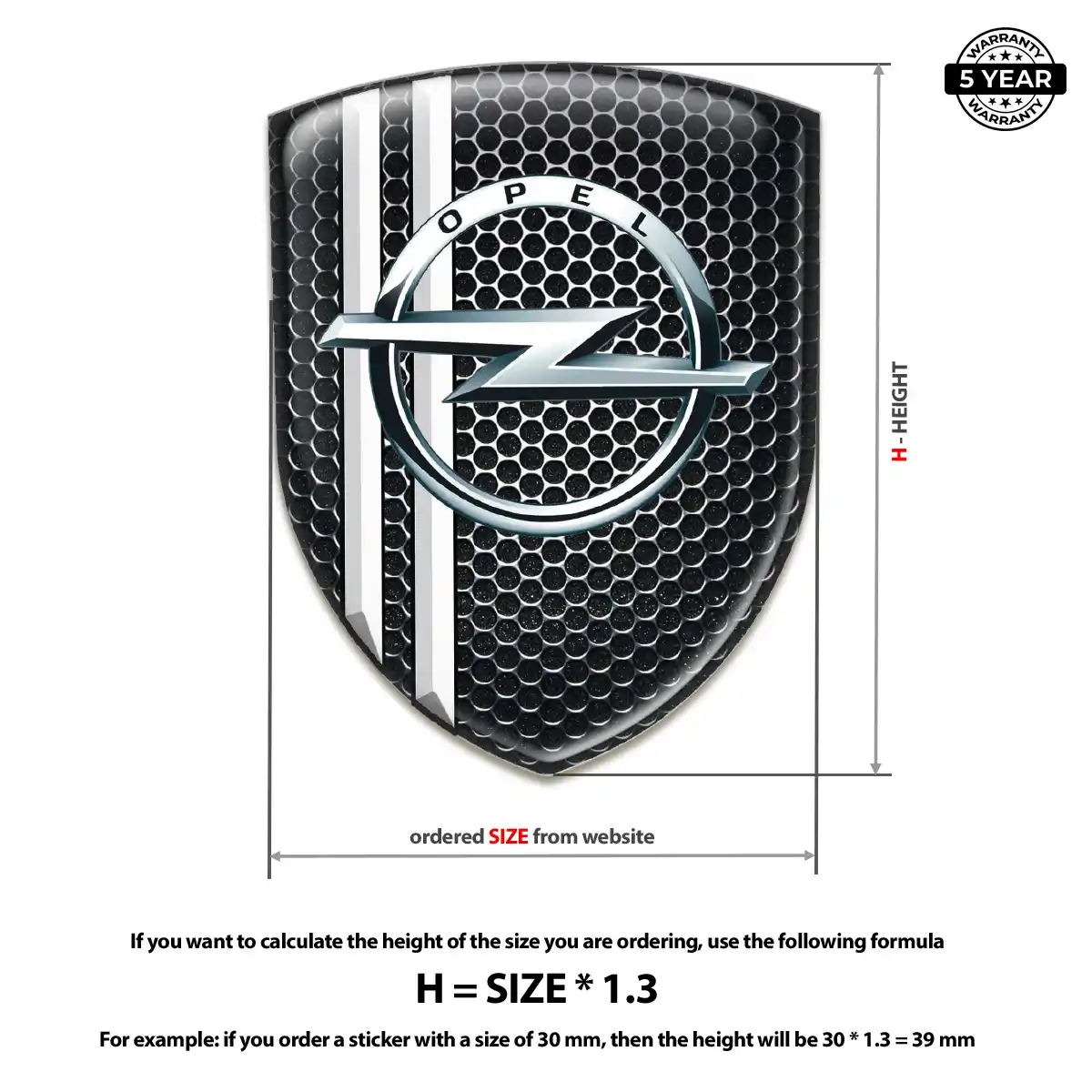 Opel Automotive Resin Decal Premium Dome