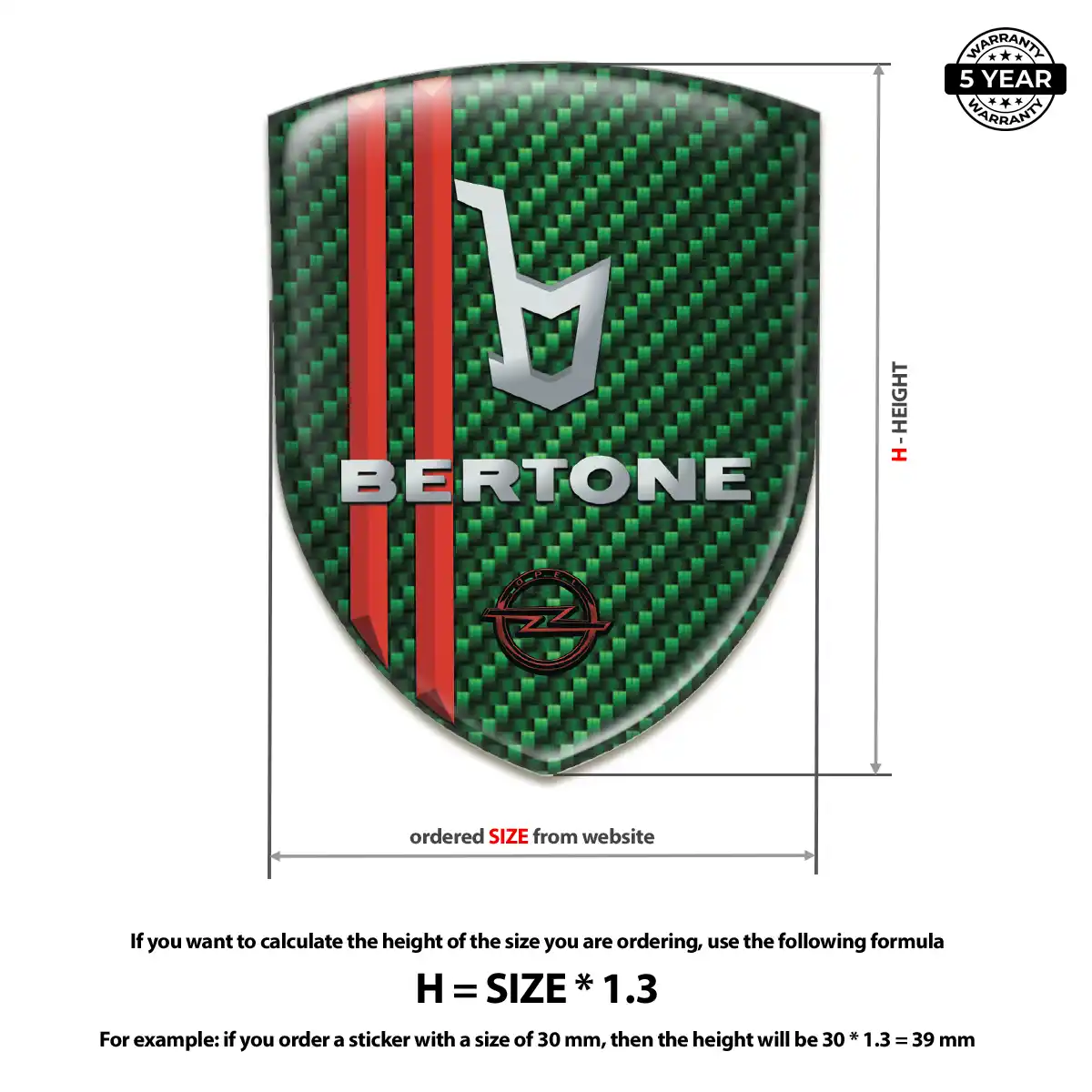 Opel Automotive Resin Decal Prime Quality