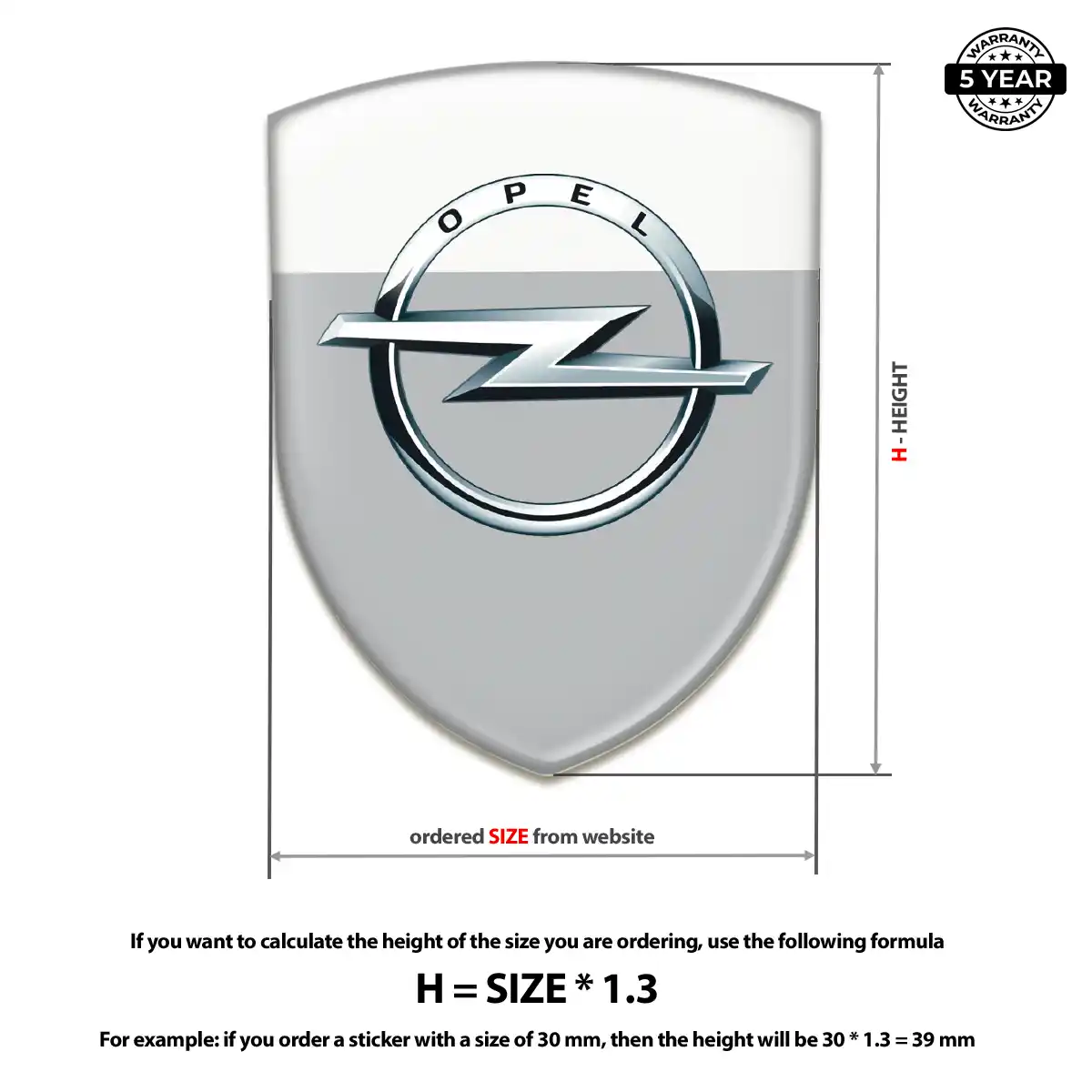 Opel Automotive Resin Decal Refined Design