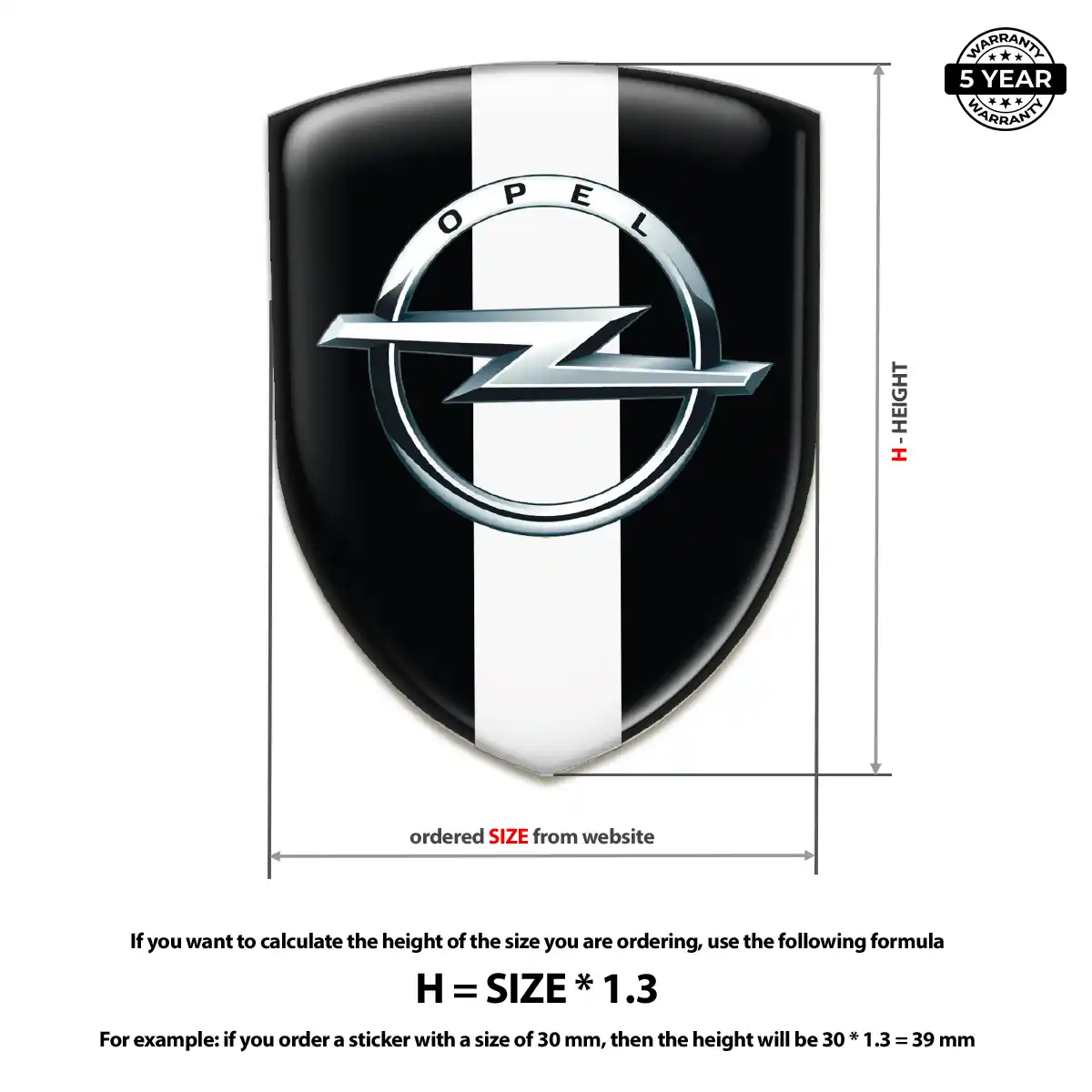 Opel Car Badge Sticker Deluxe Edition