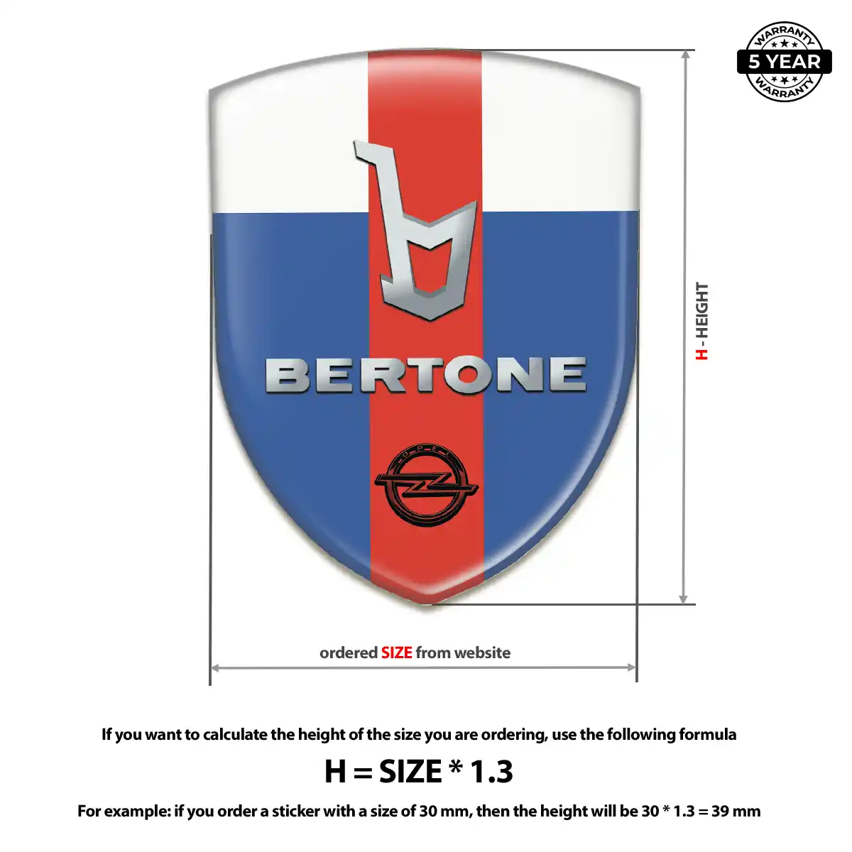 Opel Car Badge Sticker Prestige Line
