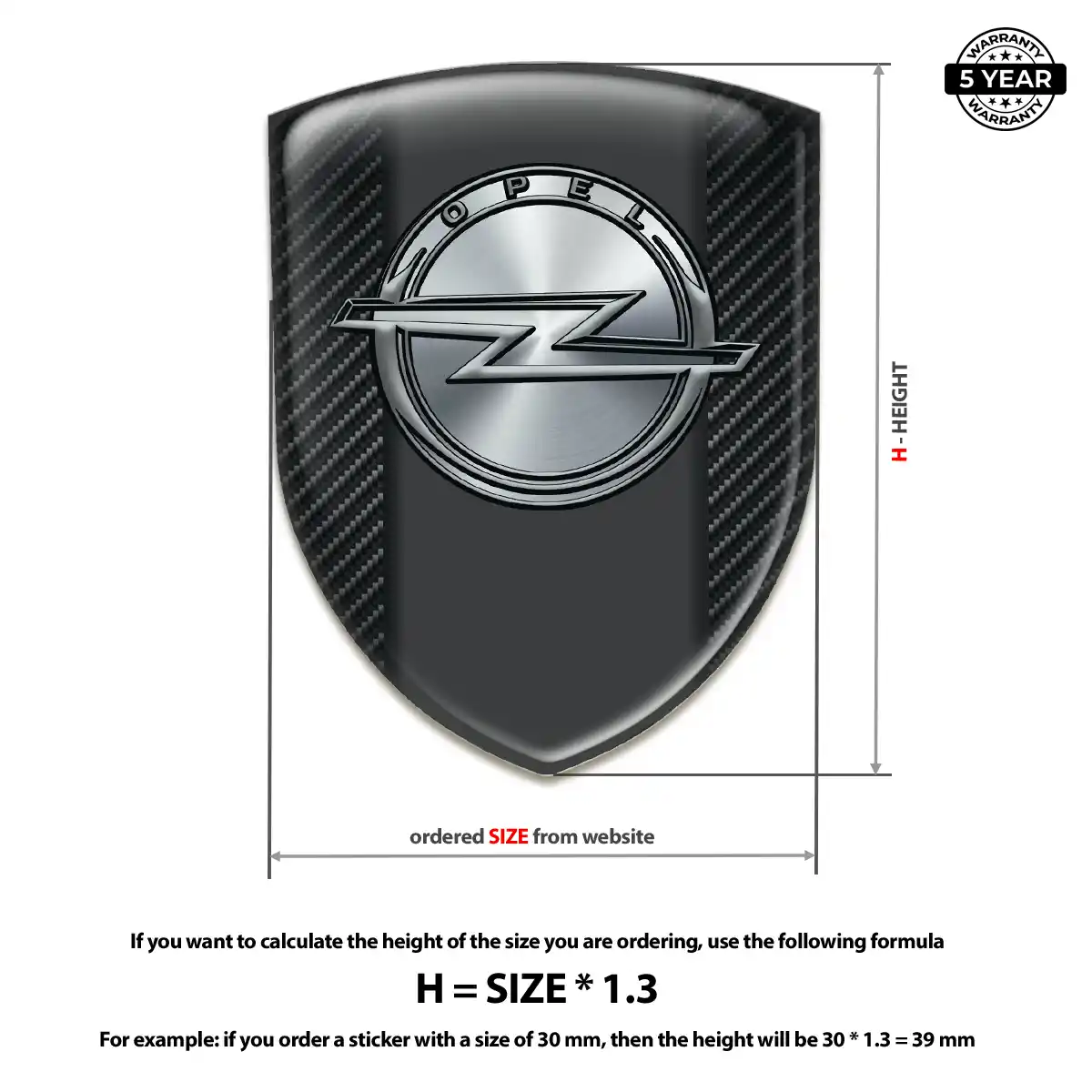 Opel Car Badge Sticker Resin Elite