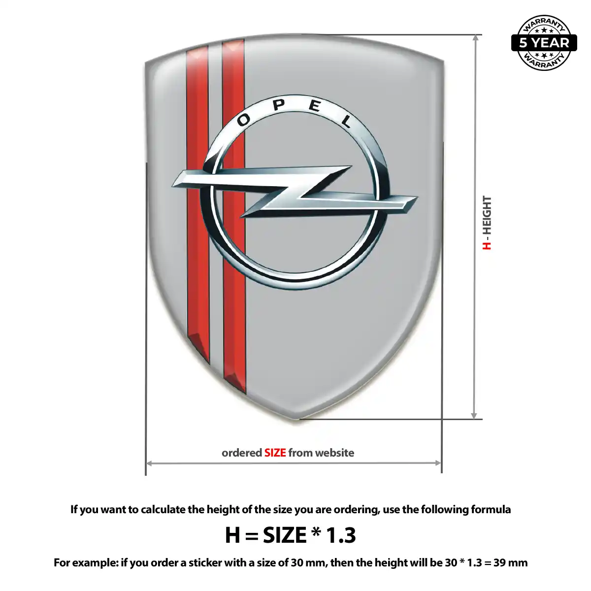 Opel Car Emblem Decal Elite Finish